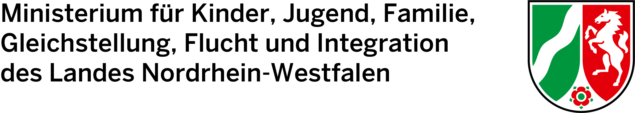 Logo Ministerium für Linder, Jugend, Familie, Gleichstellung, Flucht und Integration des Landes NRW